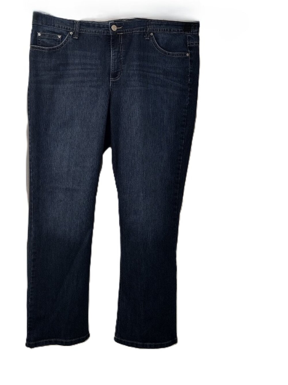 New Directions: 5-Pocket Indigo Bootcut Jeans, Size 22W, Designed Pockets